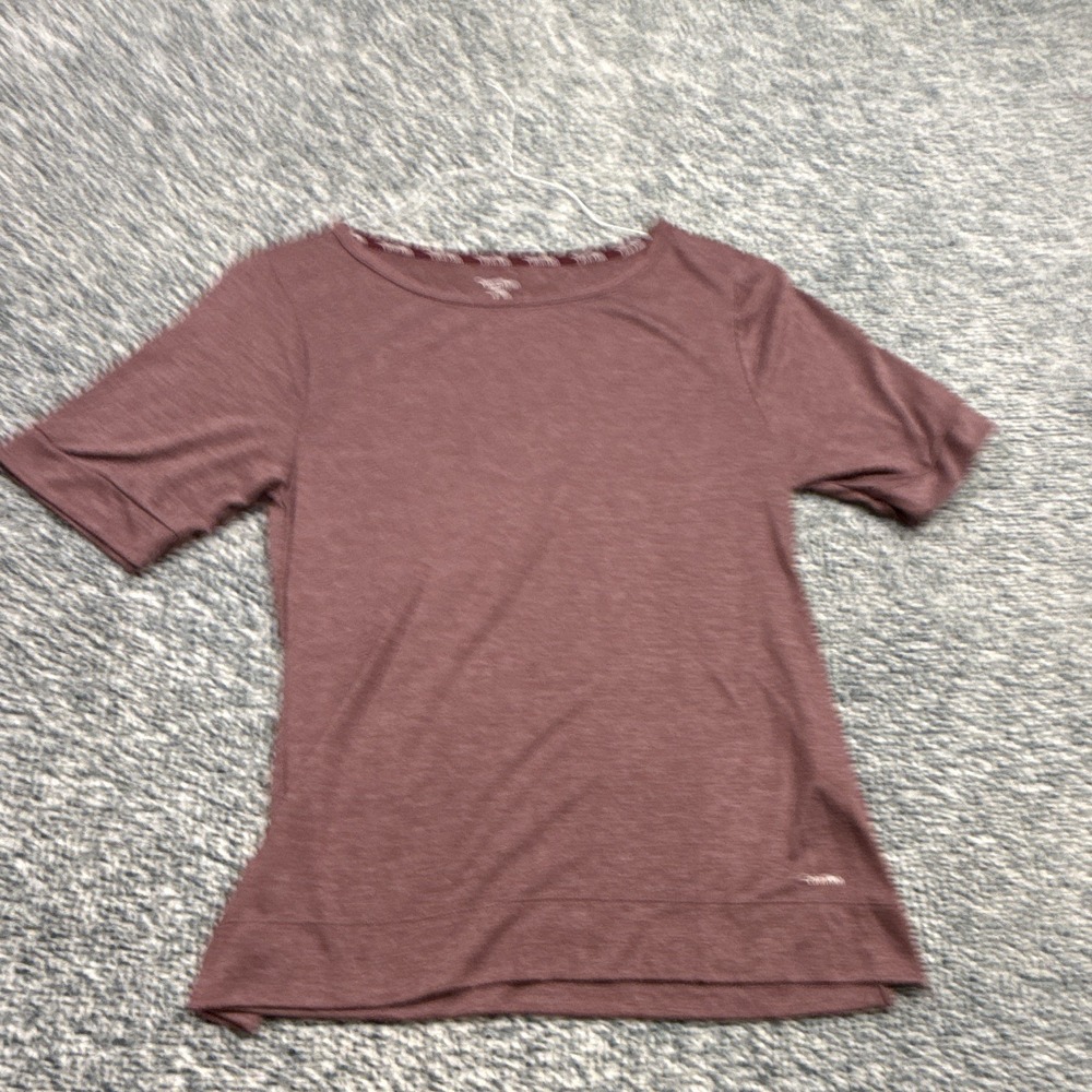 Calvin Klein Modal Knit Shirt Burgundy S Short Sleeve Crew Neck